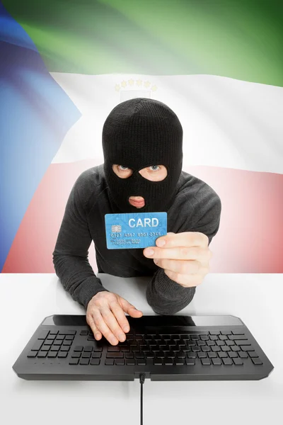 Cybercrime concept with national flag on background - Equatorial Guinea — Stok fotoğraf