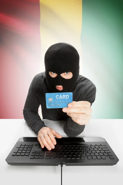 Cybercrime concept with national flag on background - Guinea — Foto de Stock