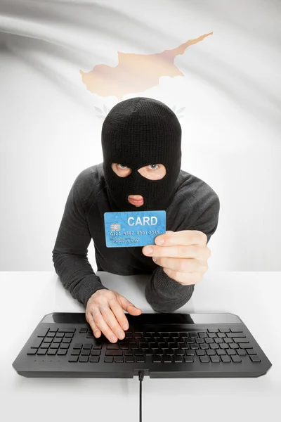 Cybercrime concept with national flag on background - Cyprus — Stock Photo, Image