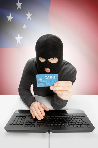 Cybercrime concept with national flag on background - Samoa — Foto Stock