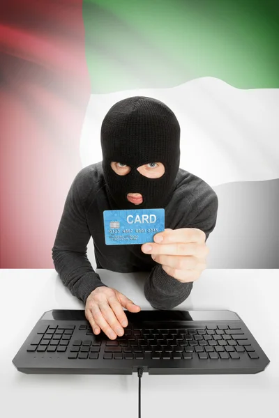 Cybercrime concept with national flag on background - United Arab Emirates — Stock fotografie