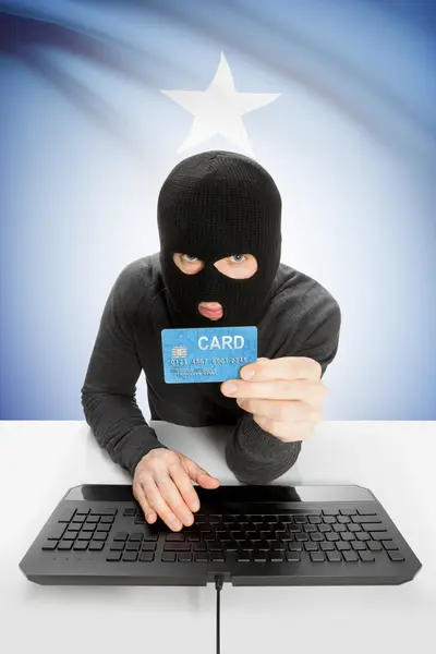 Cybercrime concept with national flag on background - Somalia — Stockfoto