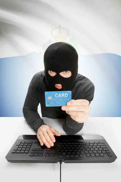 Cybercrime concept with national flag on background - San Marino — Foto Stock