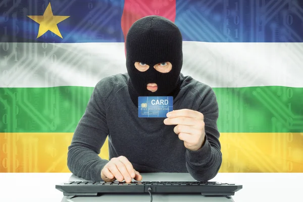 Concept of cybercrime with national flag on background - Central African Republic — Fotografia de Stock