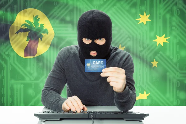 Concept of cybercrime with national flag on background - Cocos (Keeling) Islands — Stock Photo, Image