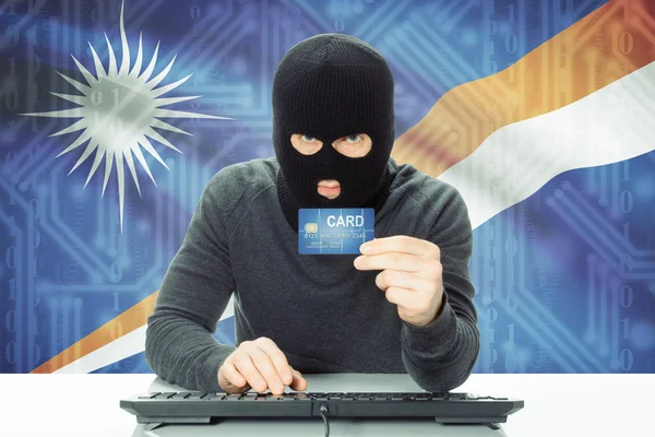 Concept of cybercrime with national flag on background - Marshall Islands — Foto Stock