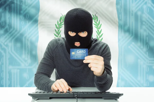Concept of cybercrime with national flag on background - Guatemala — Foto de Stock