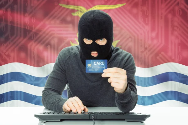 Concept of cybercrime with national flag on background - Kiribati - Stock-foto