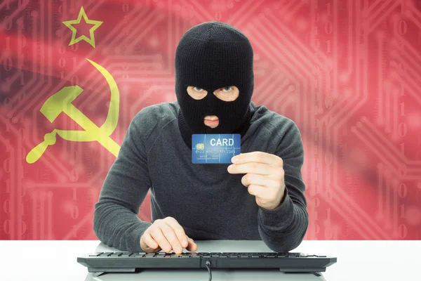 Concetto di crimine informatico con la bandiera nazionale su priorità bassa - URSS — Foto Stock