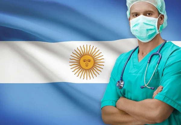 Surgeon with flag on background series - Argentina — Stock Photo, Image