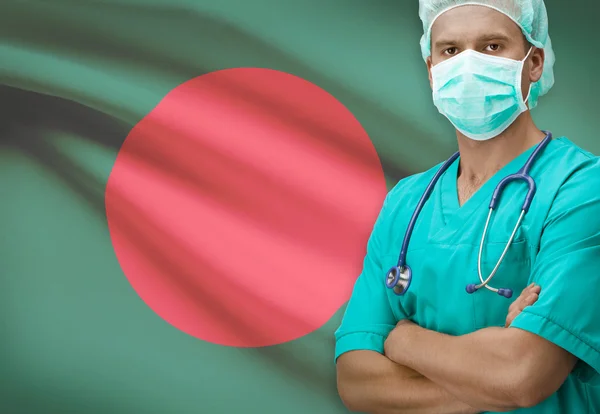 Chirurg z flagi na tle serii - Bangladesz — Zdjęcie stockowe