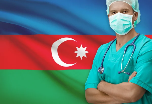 Surgeon with flag on background series - Azerbaijan — Stock Photo, Image