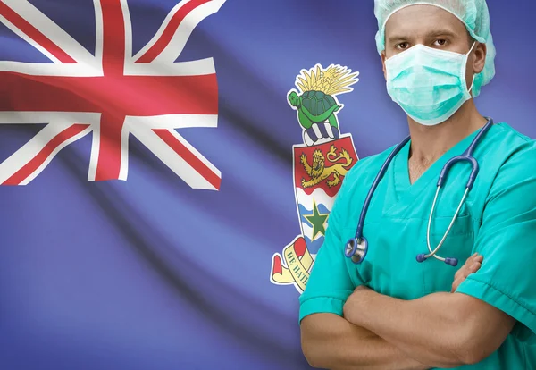 Cirurgião com bandeira na série de fundo - Ilhas Cayman — Fotografia de Stock