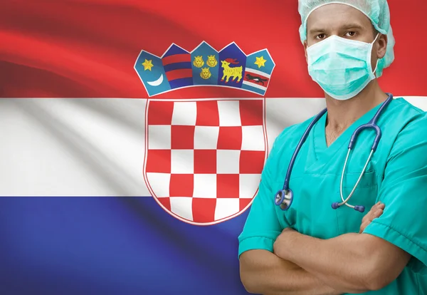 Surgeon with flag on background series - Croatia — Stock Photo, Image