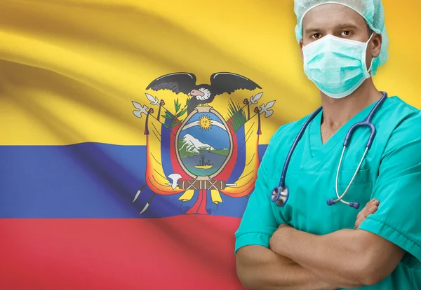 Surgeon with flag on background series - Ecuador — Stock Photo, Image