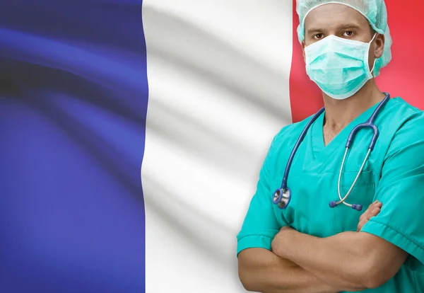 Chirurgien avec le drapeau sur la série de fond - France — Photo