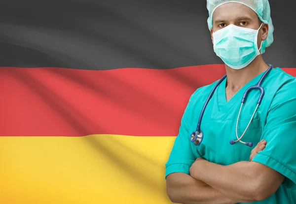 Surgeon with flag on background series - Germany — Stock Photo, Image