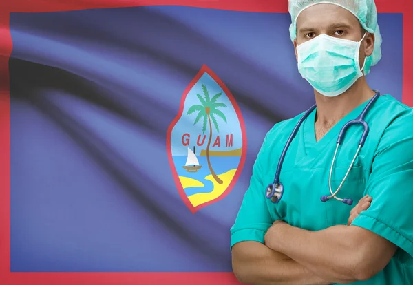 Chirurg z flagi na tle serii - Guam — Zdjęcie stockowe