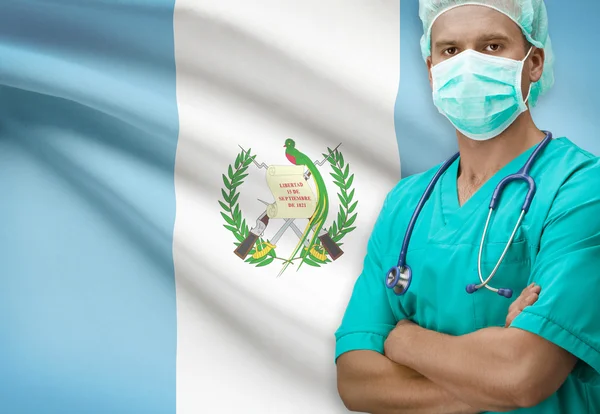 Chirurgien avec le drapeau sur la série de fond - Guatemala — Photo