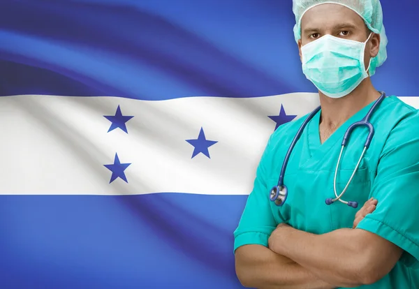 Surgeon with flag on background series - Honduras — Stock Photo, Image
