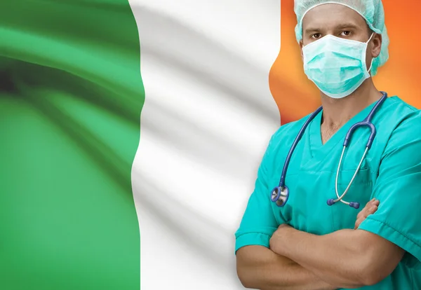Surgeon with flag on background series - Ireland — Stock Photo, Image