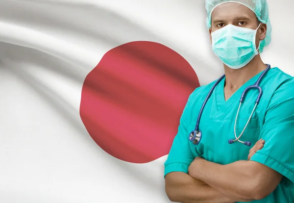 Surgeon with flag on background series - Japan — Stock Photo, Image