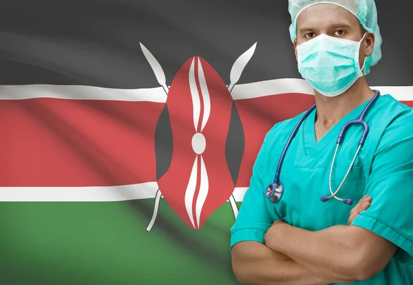 Chirurg mit Flagge auf Hintergrund-Serie - Kenia — Stockfoto