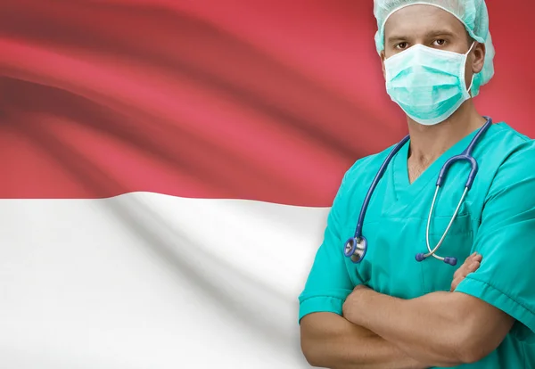 Surgeon with flag on background series - Monaco — Stock Photo, Image