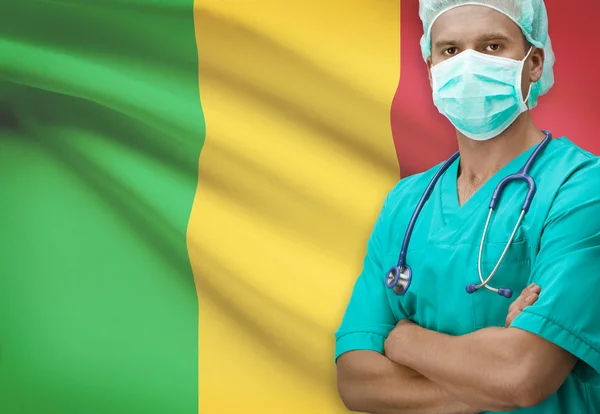 Chirurg met vlag op achtergrond serie - Mali — Stockfoto