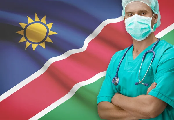 Surgeon with flag on background series - Namibia — Stock Photo, Image