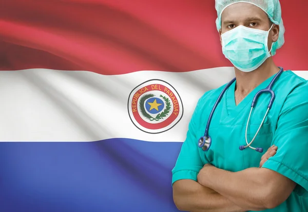 Surgeon with flag on background series - Paraguay — Stock Photo, Image
