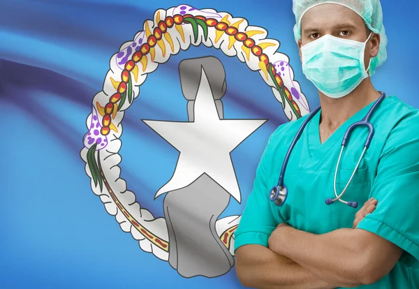 Cerrah ile arka plan serisi - Kuzey Mariana Adaları bayrağı — Stok fotoğraf