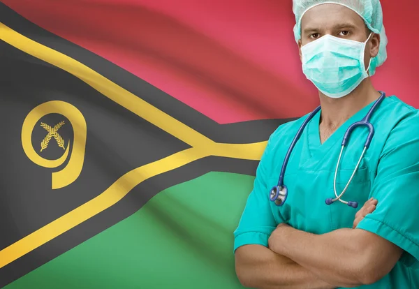 Surgeon with flag on background series - Vanuatu — Stock Photo, Image