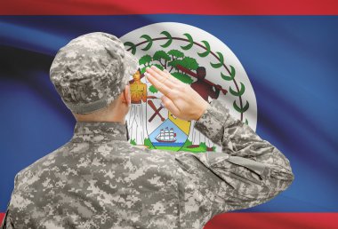 Asker ulusal bayrak serisi - Belize karşı karşıya şapkalı