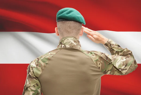 Krajowych sił zbrojnych z flagi na tle pojęciowy serii - Austria — Zdjęcie stockowe