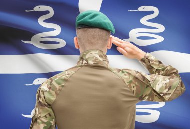 Ulusal askeri güçleri ile bayrak arka plan kavramsal serisi - Martinik
