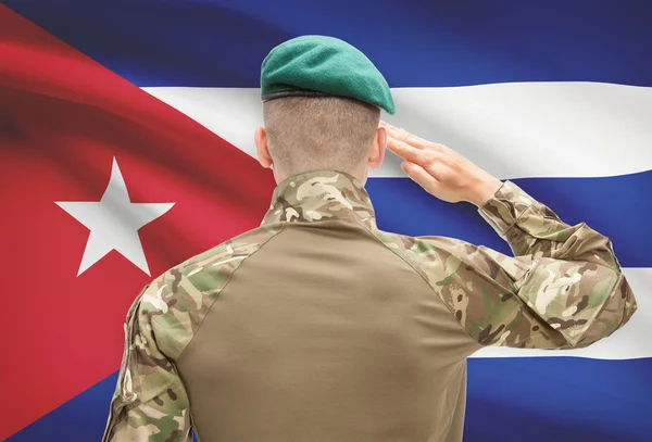 National military forces with flag on background conceptual series - Cuba – stockfoto