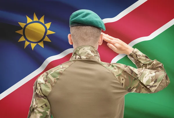 National military forces with flag on background conceptual series - Namibia — Stock Photo, Image