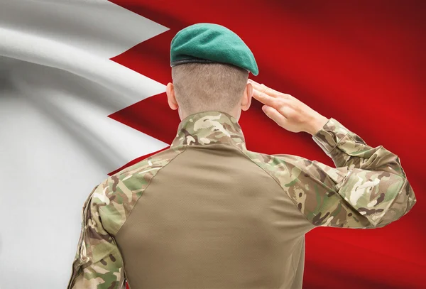 Forces militaires nationales avec drapeau sur série conceptuelle de fond - Bahreïn — Photo