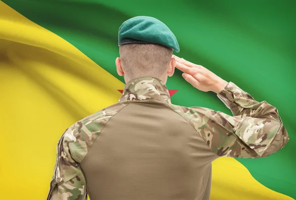 National military forces with flag on background conceptual series - French Guiana — Stock Photo, Image
