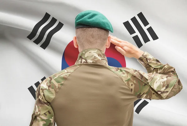 Nationella militära styrkor med flaggan på bakgrunden konceptuella serien - Sydkorea — Stockfoto