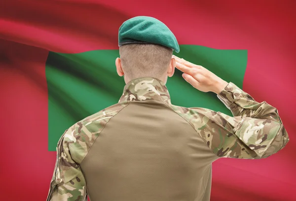 Nationale militaire troepen met vlag op achtergrond conceptuele serie - Maldiven — Stockfoto