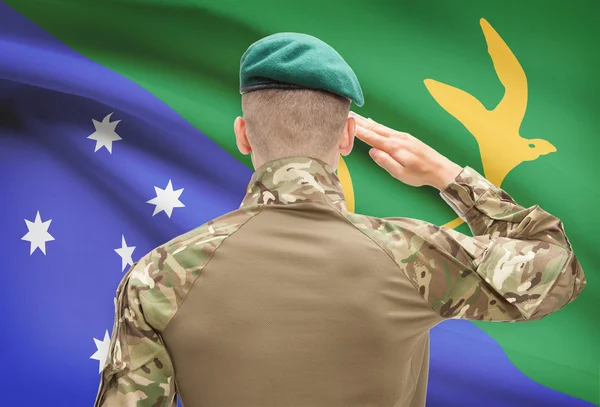 Nationale militaire troepen met vlag op achtergrond conceptuele serie - Christmaseiland — Stockfoto