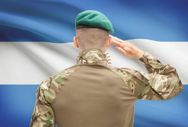 Fuerzas militares con la bandera en la serie conceptual de fondo - Argentina — Foto de Stock