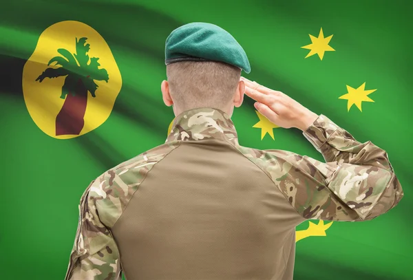 Nationale militaire troepen met vlag op achtergrond conceptuele serie - (Keeling) Cocoseilanden — Stockfoto