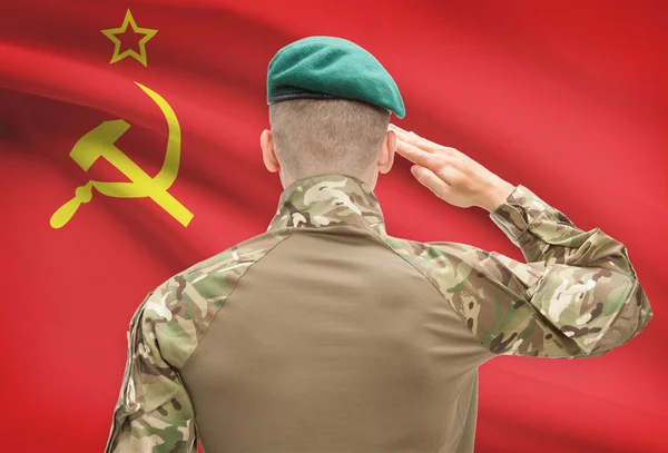 National military forces with flag on background conceptual series - USSR - Soviet Union — Stock Photo, Image