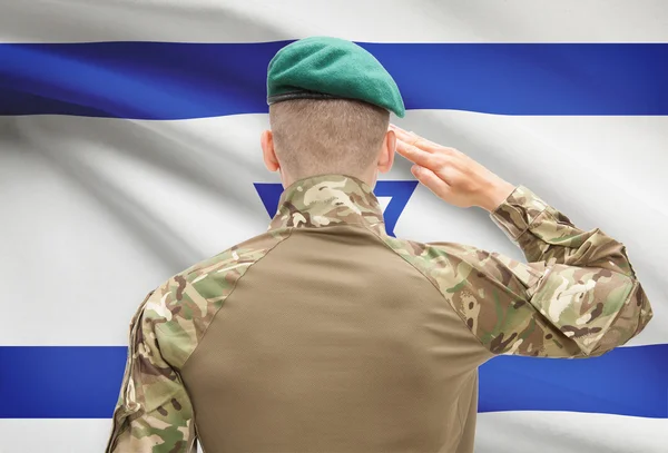 Nationale militaire troepen met vlag op achtergrond conceptuele serie - Israël — Stockfoto