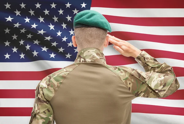 Nemzeti katonai erők zászló a háttérben fogalmi sorozat - Amerikai Egyesült Államok — Stock Fotó