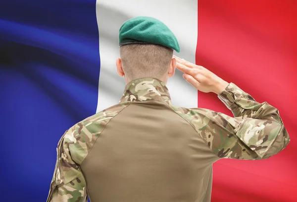 Fuerzas militares con la bandera en la serie conceptual de fondo - Francia —  Fotos de Stock