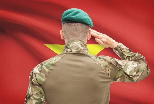 National military forces with flag on background conceptual series - Vietnam — Stock Photo, Image